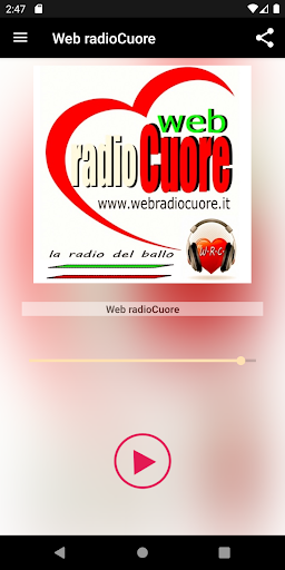 Android application Web radioCuore screenshort