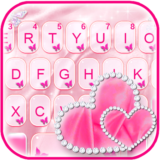 Pink Lux Silk Hearts Keyboard logo