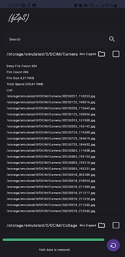 Android application Folder SecureZip screenshort