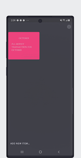 Month Money Manger - Transacti