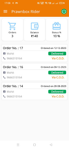 Android application Prawnbox Rider screenshort