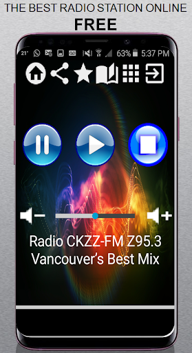 Android application CA Radio CKZZ-FM Z95.3 Vancouv screenshort