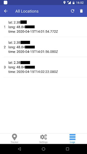 Overland - GPS logger Screen 3