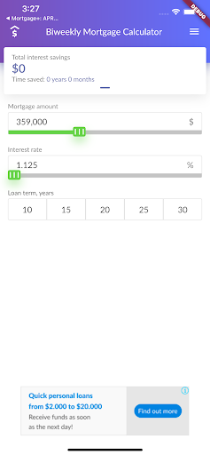 Mortgage+: Biweekly Calculator Screen 3