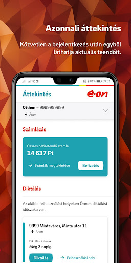 E.ON Hungary’s application Screen 2