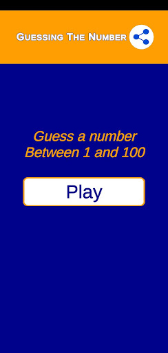 Android application Guessing The Number screenshort