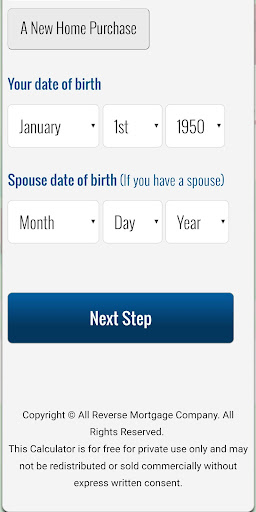 Reverse Mortgage Calculator Screen 2