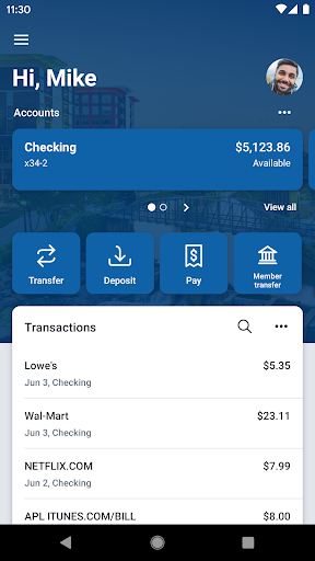 Greenville FCU Banking Screen 2