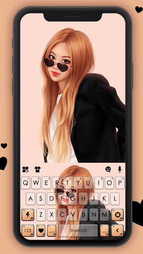 Android application Rose Girl Keyboard Background screenshort