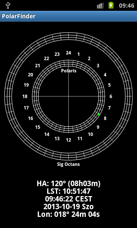 Android application Polar Finder screenshort