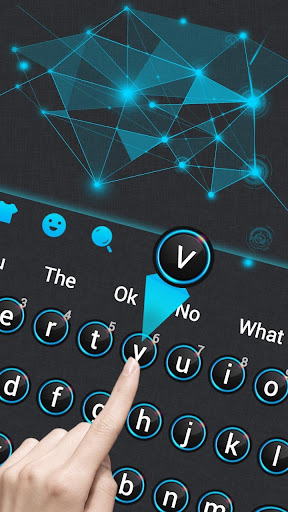 Blue Light 3D Polyhedron Keyboard Theme