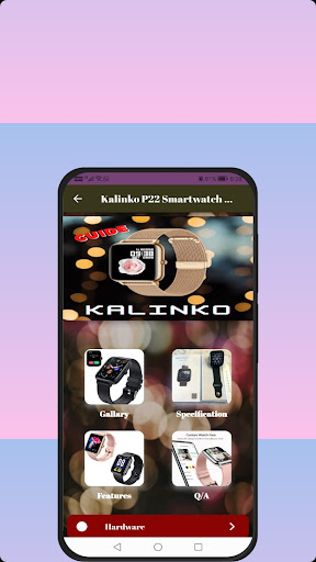 Android application Kalinco P22 Smartwatch Guide screenshort
