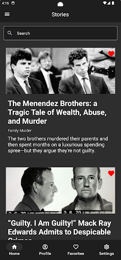 Android application Crime Reader screenshort