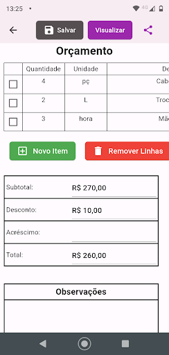 Criar Orçamento em PDF Pro Screen 3