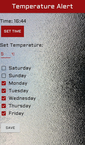 Android application Temperature Alert screenshort