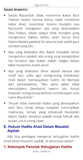 Kehujjahan Hadits Ahad Hukum Fiqih  Aqidah - Pdf