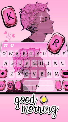 Pink Anime Boy Keyboard Backgr Screen 2