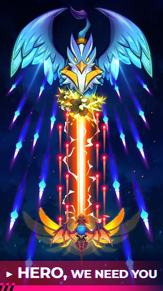 #2. Dragon Wings - Space Shooter (Android) By: Spirit Bomb - Heartcore Games