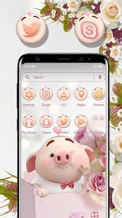 Cute Piggy Launcher Theme Screenshot
