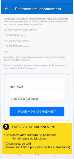 Aide Boulot Screen 3