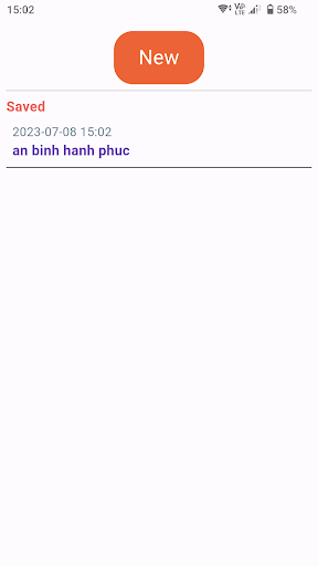 Android application Ghi điểm trò chơi screenshort