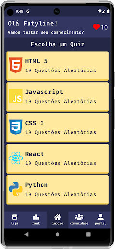 Android application Code Quiz screenshort