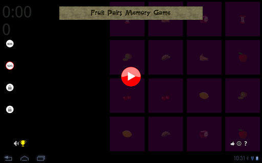 Pairs Memory Game Fruit Match