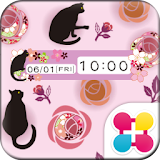 黒猫と薔薇 for[+]HOMEきせかえテーマ icon