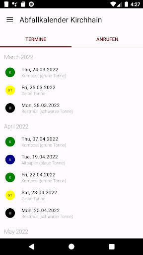 Android application Abfallkalender Kirchhain screenshort