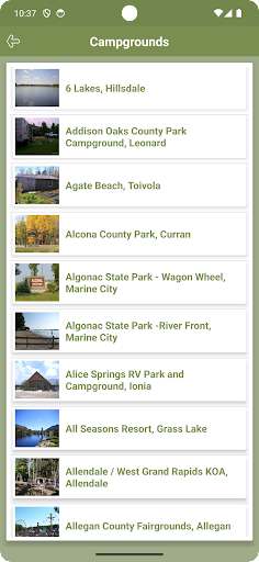 Michigan Campgrounds Screen 3