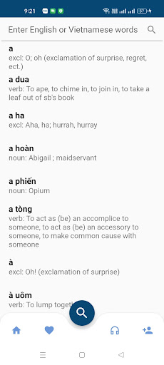 Vietnamese-English Pronun Dict Screen 3