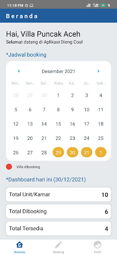 Kalender Villa Dieng Screen 3