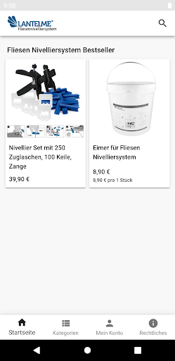 Android application Lantelme Zuglaschen Shop screenshort