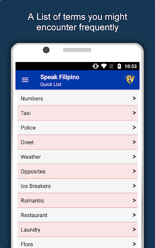 Screenshot of Learn Filipino Language App