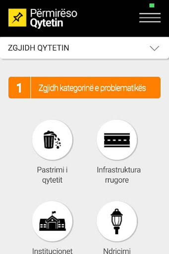 Android application Përmirëso Qytetin screenshort