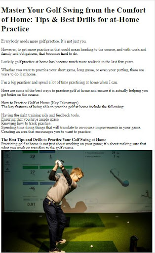 How to Do Golf Training Screen 3