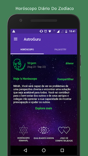 Visualização do aplicativo