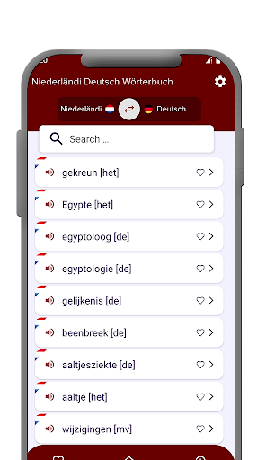 Niederländi Deutsch Wörterbuch Screen 2