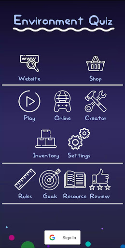 Android application Environment Quiz screenshort