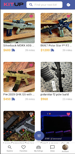 Android application KitUp - Airsoft Marketplace screenshort