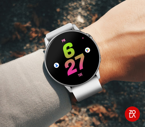 Green Pink Bold Watch Face Screen 3