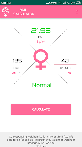 BMI Calculator Screen 2