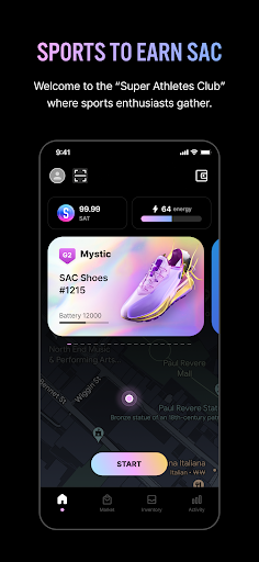 Android application SAC : Sports Metaverse screenshort