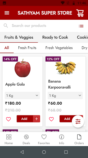Android application SATHYAM SUPER STORE screenshort