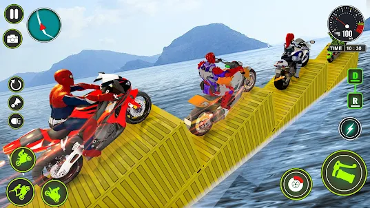 Superhero Bike Stunt Race Game