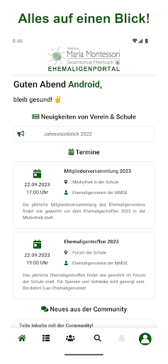 Android application Ehemaligenportal der MMGE screenshort