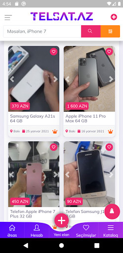 Android application TelSat.az — Telefon elanları screenshort