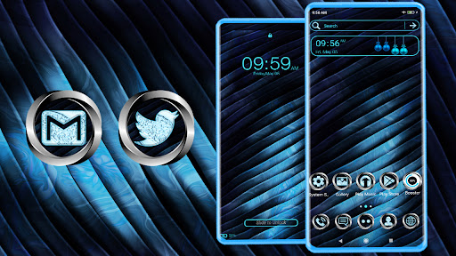 Android application Beautiful Blue Metal Theme screenshort