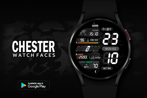 Android application Chester LCD2 watch face screenshort
