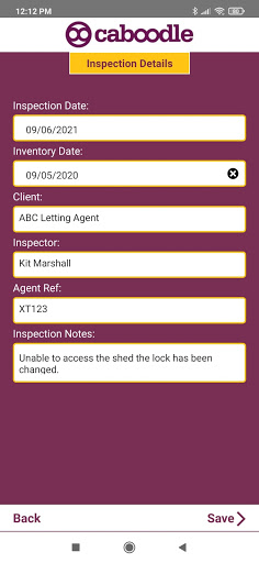 Caboodle Inspector Screen 2